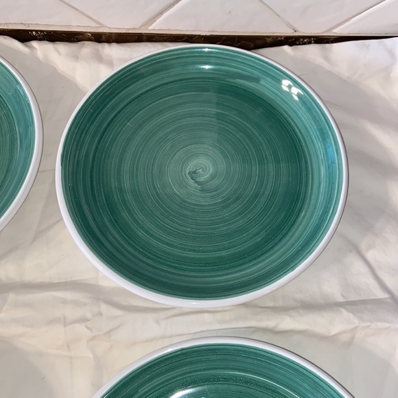 RARE VTG Caleca solid Hand Painted Salad Plates Made In Italy Set Of 4 - Picture 8 of 11